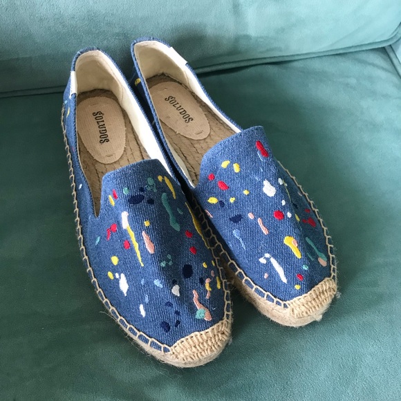 Soludos Shoes - Anthropologie denim splatter espadrilles